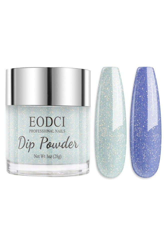 EODCI Color Changing Glitter Nail Dip Powder,1 Oz Light Blue to Dark Blue Sun & U V Light Changing Color for Dip Nail Art French Manicure Nail Starter & Home DIY Salon Use No Needed Lamp Curing - Image 1